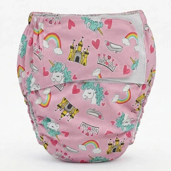 Couches réutilisables ABDL gros bébé - Collection Motifs Mignons (licornes, renards, safari, transports, etc.)