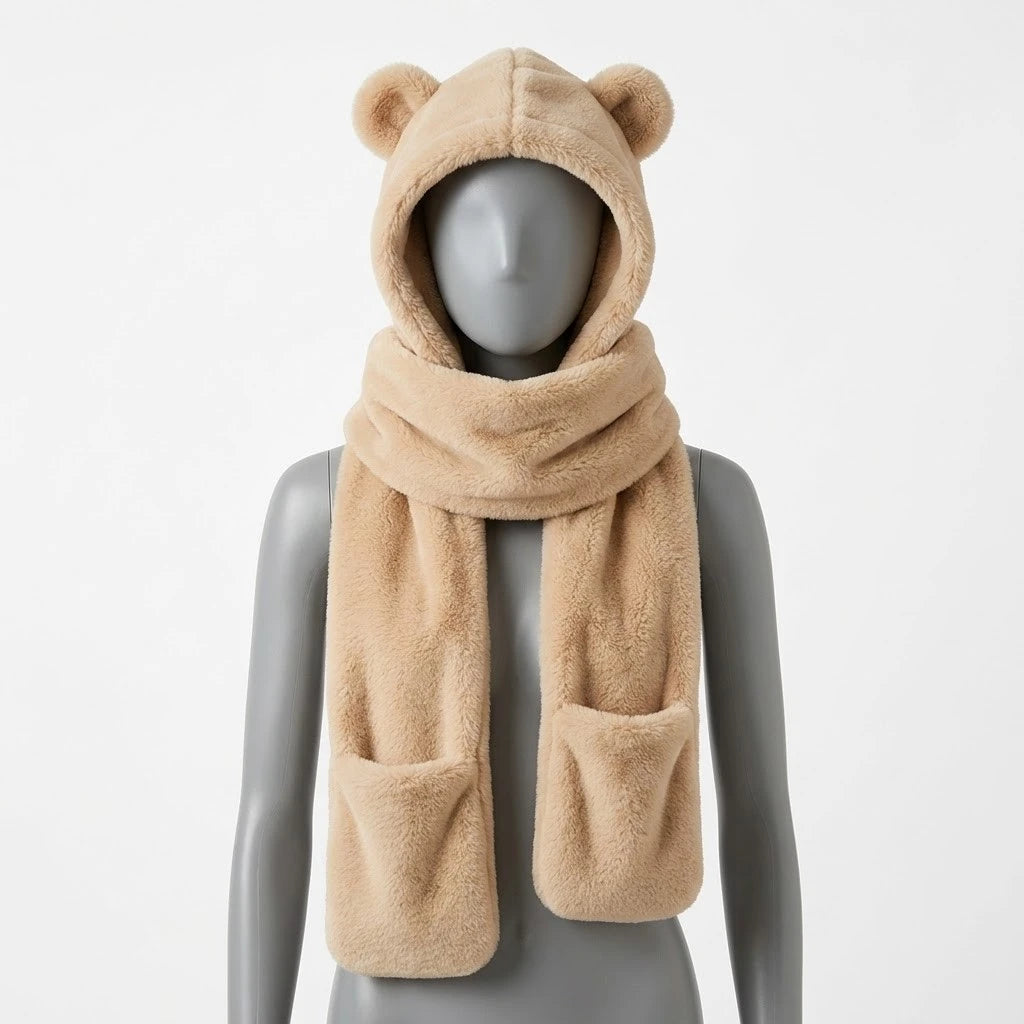 Écharpe Capuche Ourson Moelleuse ABDL