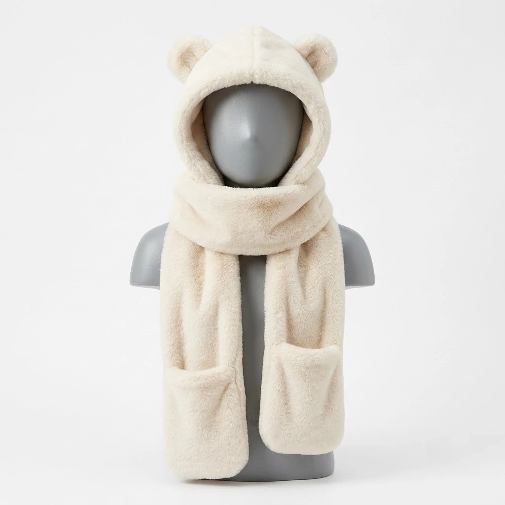 Écharpe Capuche Ourson Moelleuse ABDL