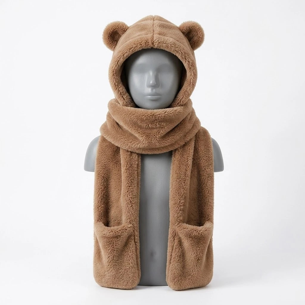 Écharpe Capuche Ourson Moelleuse ABDL