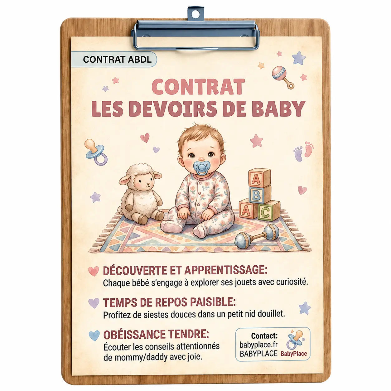 Contrat les devoirs du baby