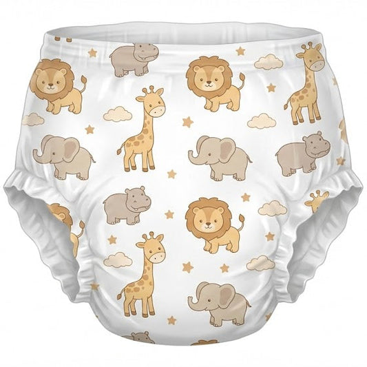 Couches réutilisables ABDL gros bébé - Collection Motifs Mignons (licornes, renards, safari, transports, etc.)