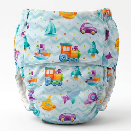 Couches réutilisables ABDL gros bébé - Collection Motifs Mignons (licornes, renards, safari, transports, etc.)