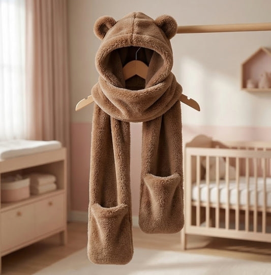 Écharpe Capuche Ourson Moelleuse ABDL