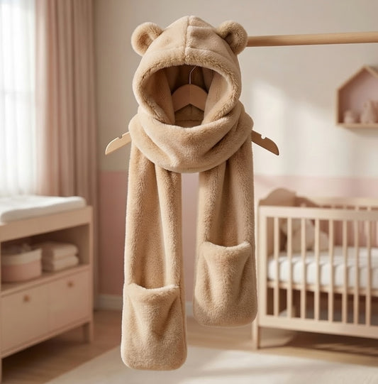 Écharpe Capuche Ourson Moelleuse ABDL