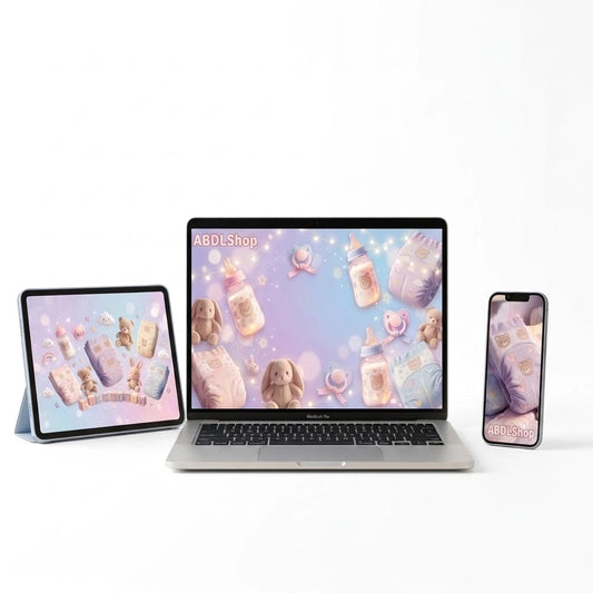 Pack de 3 Fonds d'Écran "Douceur Pastel" | Nounours, Couches & Magie