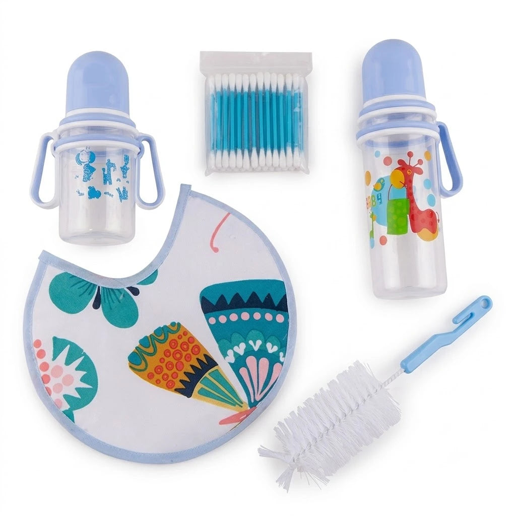 Lot repas bébé avec bavoir et accessoires de nettoyage